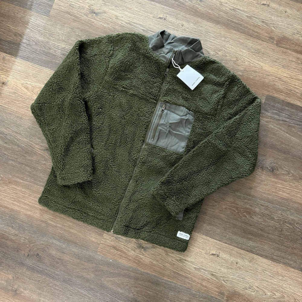 NWT Banks Journal‎ Grand Deluxe Fleece Sherpa Jacket Military OD Green Men's S